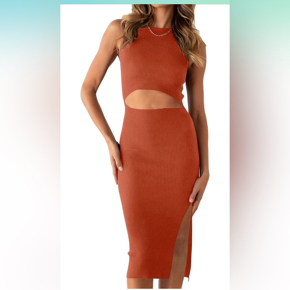 Orange/red cutout dress